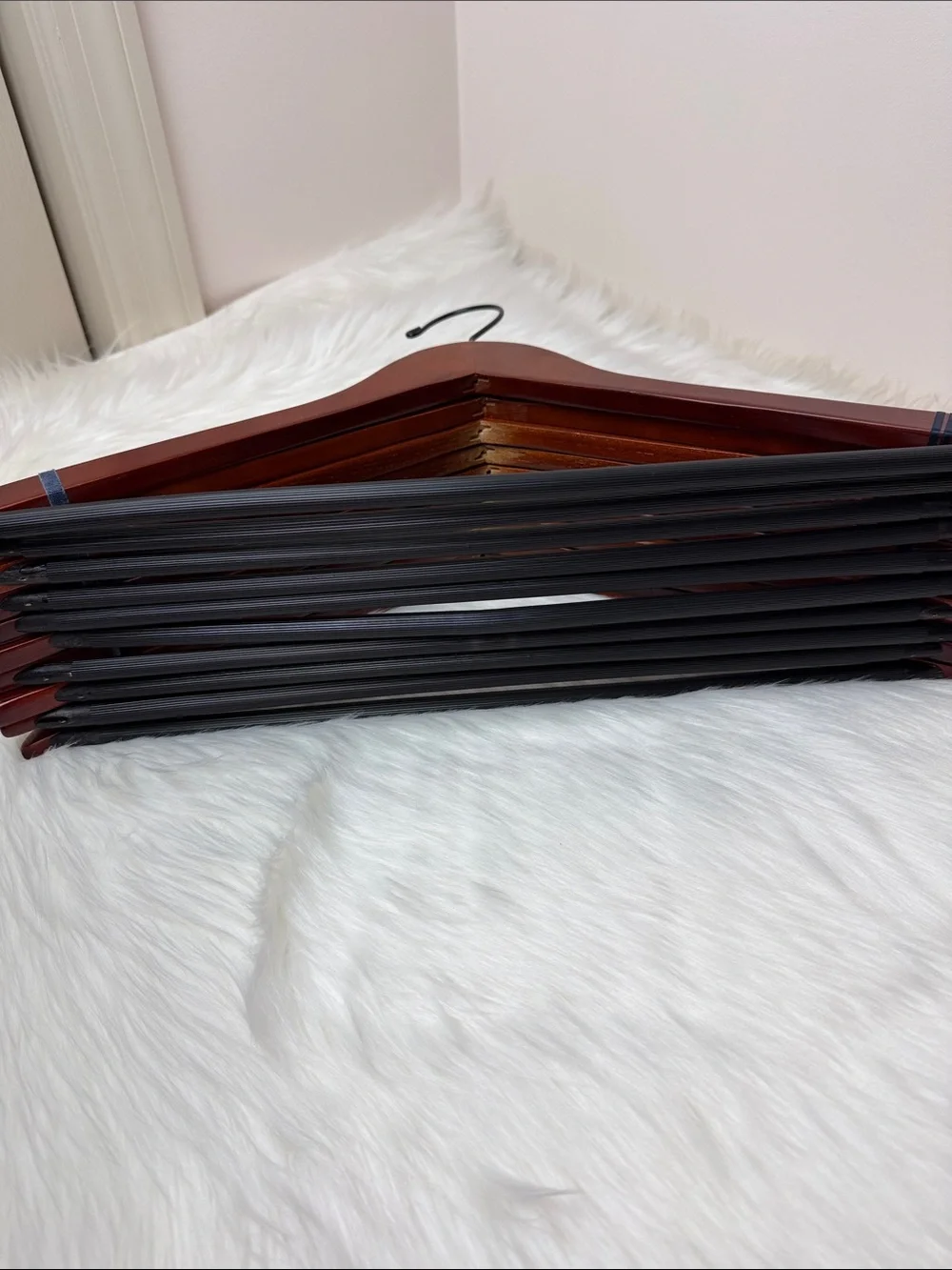 Brookstone Premium Wooden Suit Hangers in Mahogany - Set of 10